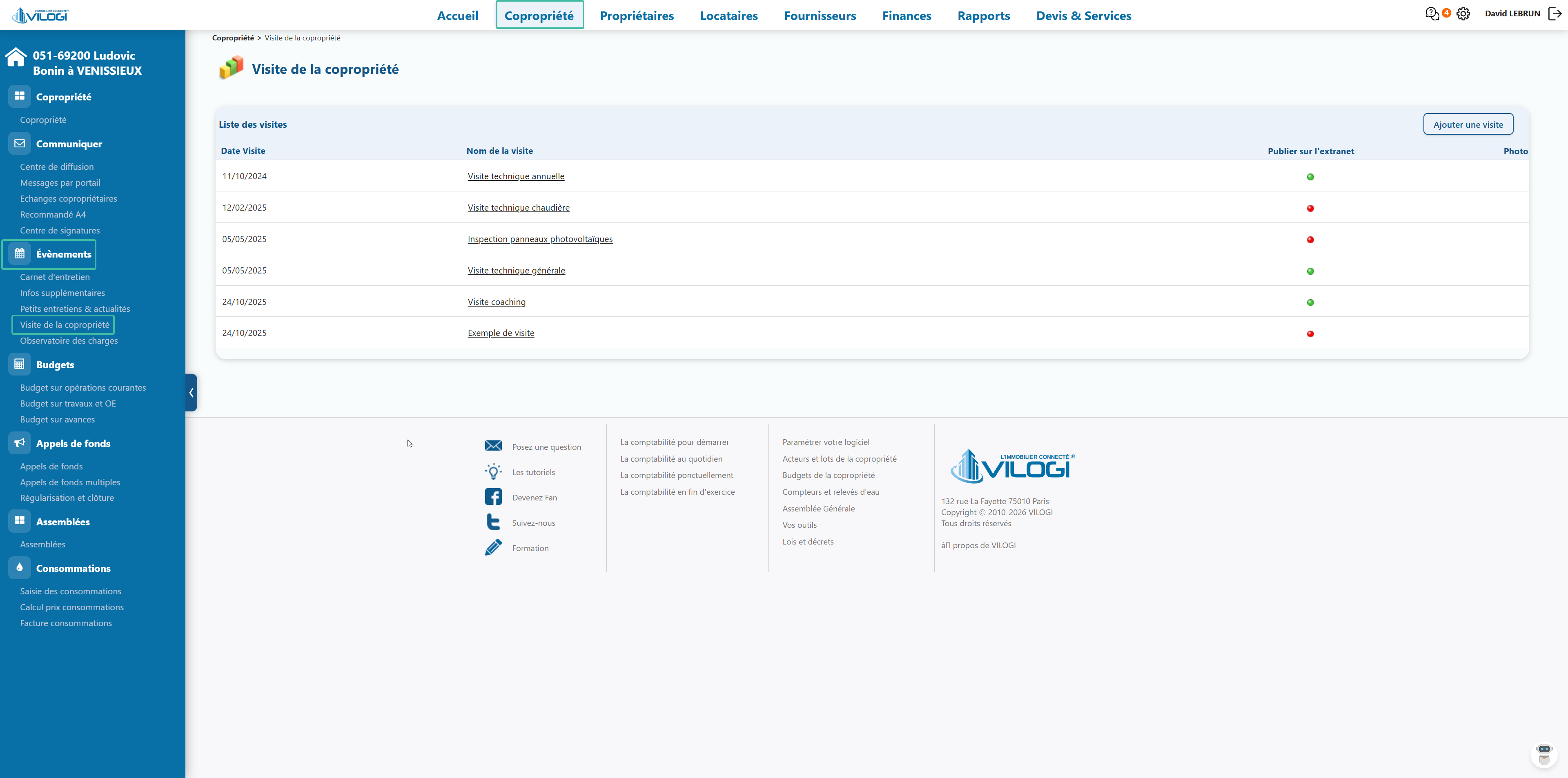 Le carnet des visites techniques de la copropriété sur votre logiciel de syndic de coproriété Tutoriel logiciel immobilier pour syndics et administrateurs de biens